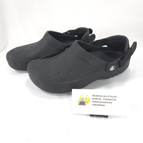 Crocs Classic Slip On Slip Resistant Mule Clog Womens Size 8 Mens 6 Black Rubber - Picture 1 of 9